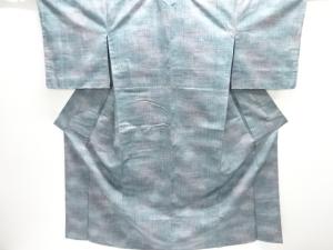 未使用品　仕立て上がり　雨縞模様織り出し暈し手織り紬着物